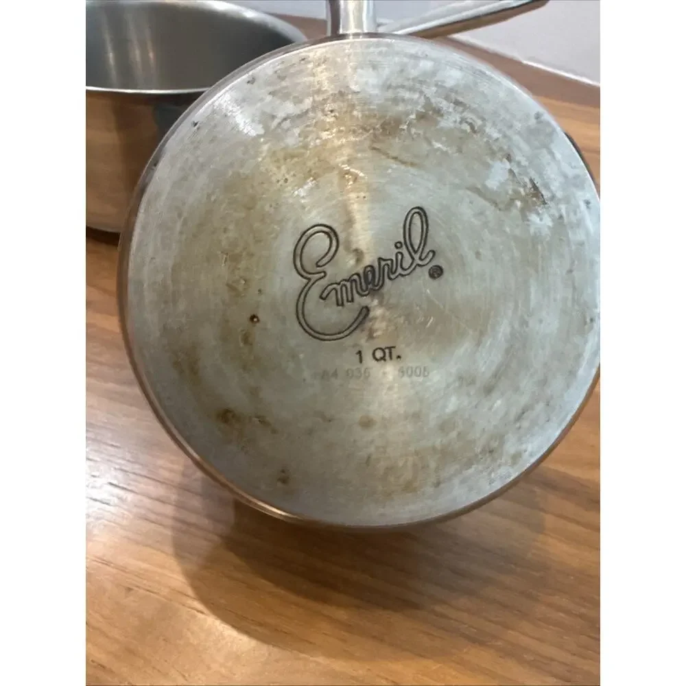 Emeril Lagasse 1 Qt & 2 Qt Sauce Pans Copper Core Stainless Steel NO LIDS -2